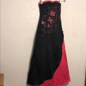 Morgan &Co Black and pink Prom dress.